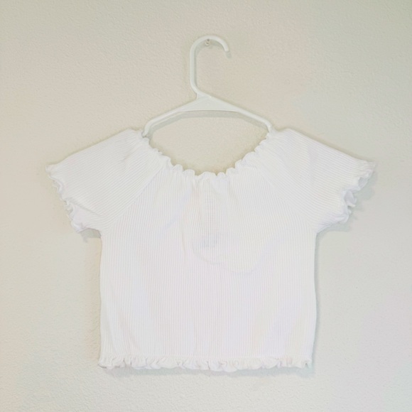 Anthropologie Seamless Ruffle Baby Tee NWT in White S/M - Picture 6 of 8